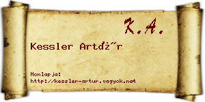 Kessler Artúr névjegykártya